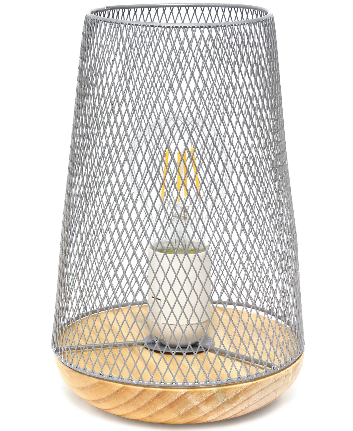 Simple Designs Wired Mesh Uplight Table Lamp In Gray