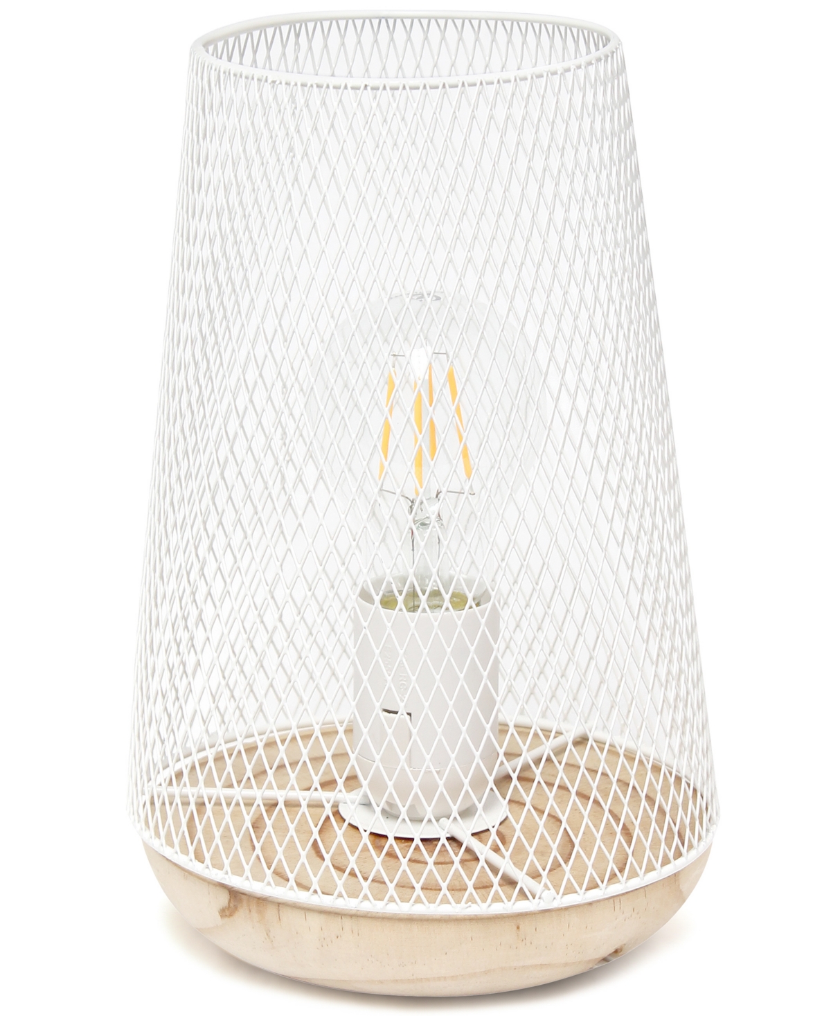 Simple Designs Wired Mesh Uplight Table Lamp In White