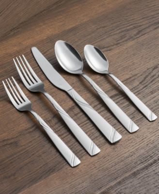 Cambridge Silversmiths Set Posate Mena Sand 40 Pezzi | Cromate | Servizio Per 8 Con Contenitore Da Buffet