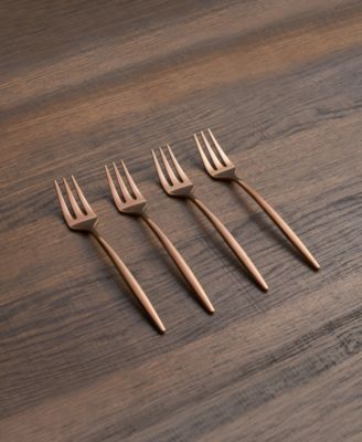 Gaze Copper Mirror Cocktail Forks Set, 4 Piece