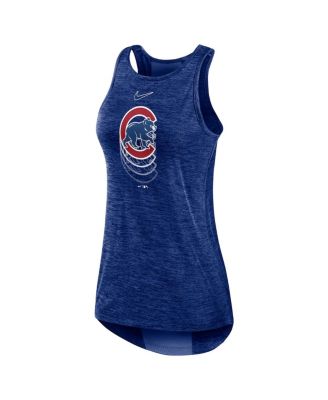 Women's Royal Chicago Cubs Logo Fade High Neck Performance Tank Top