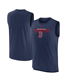 Men's Navy Boston Red Sox Knockout Stack Exceed Performance Muscle Tank Top