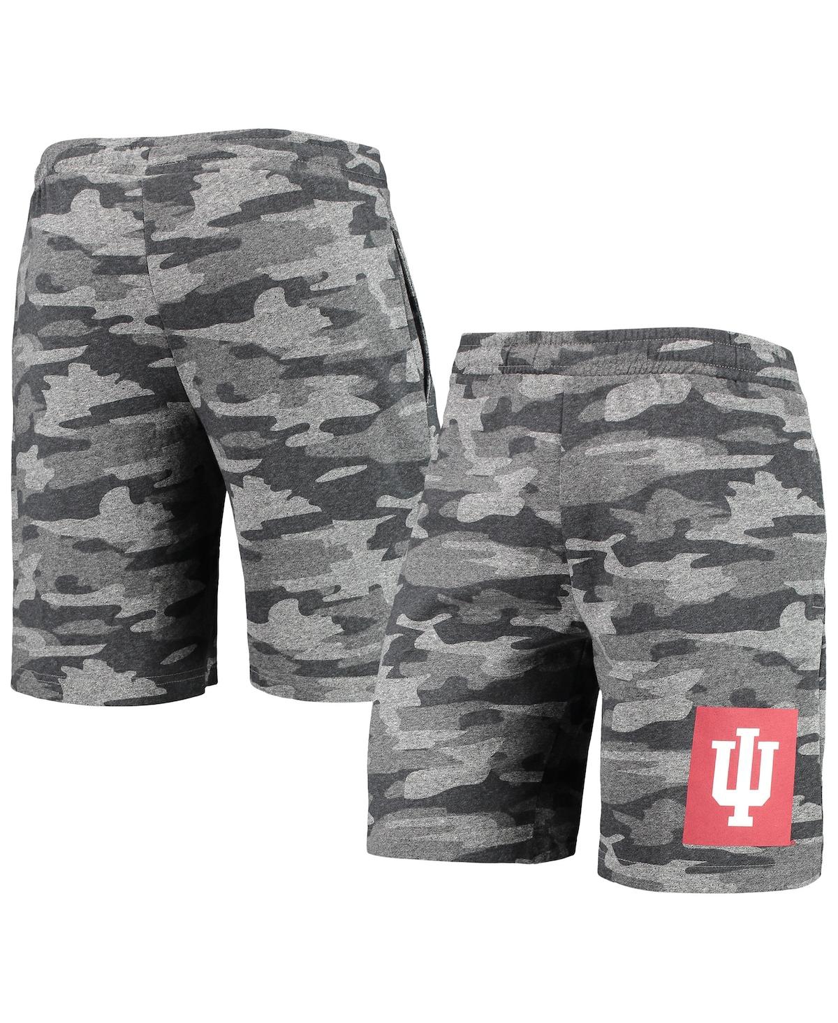 Shop Concepts Sport Men's  Charcoal, Gray Indiana Hoosiers Camo Backup Terry Jam Lounge Shorts In Charcoal,gray