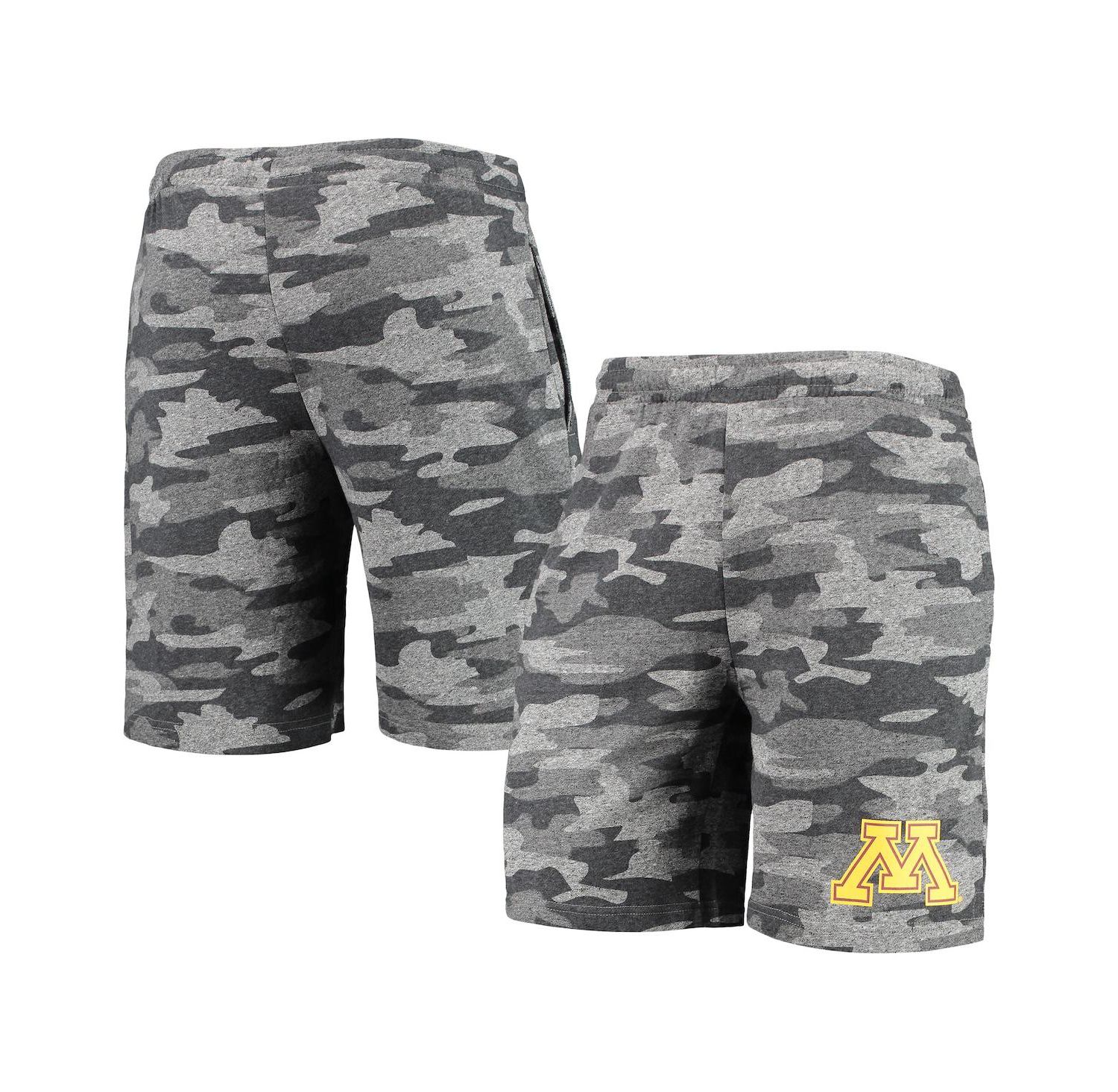 Men's Charcoal, Gray Minnesota Golden Gophers Camo Backup Terry Jam Lounge Shorts