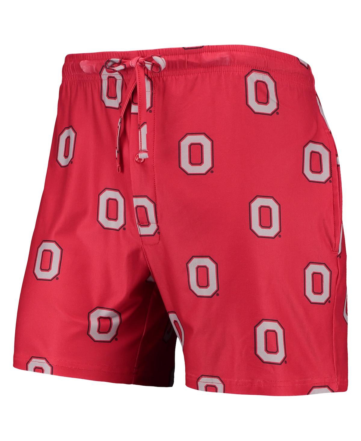 Concepts Sport Scarlet Ohio State Buckeyes Flagship Allover Print Jam Shorts In Scarlet