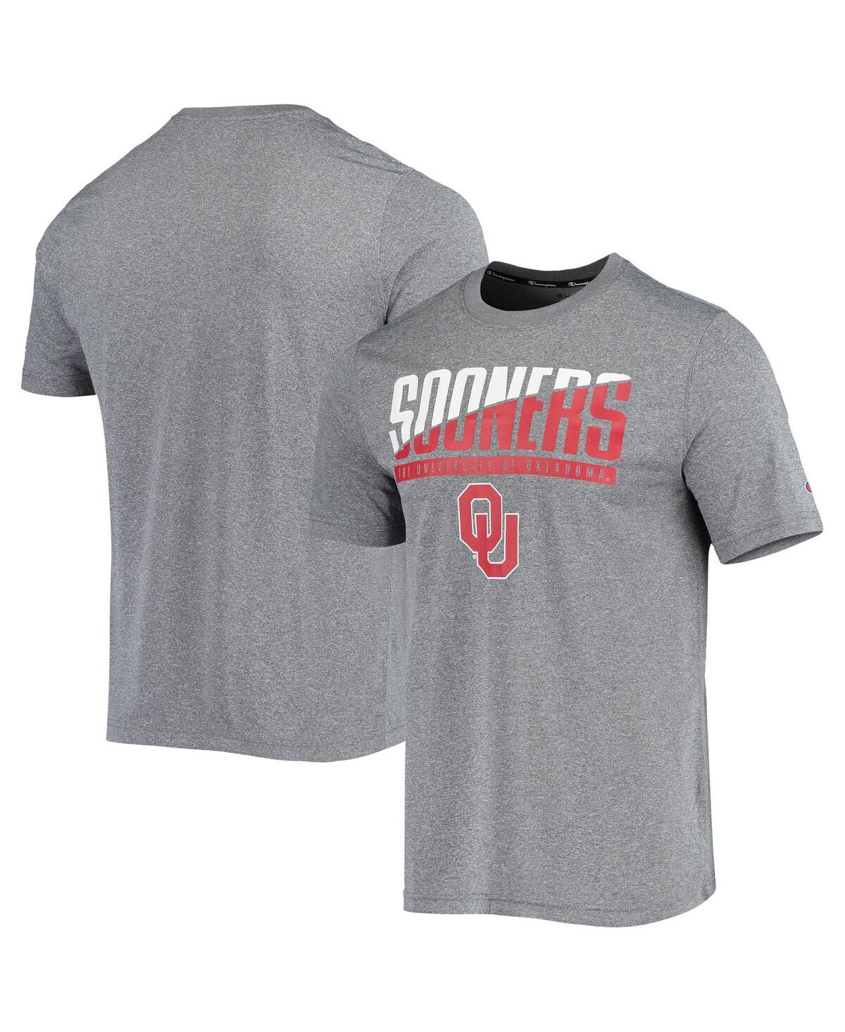 Shop Champion Men's  Gray Oklahoma Sooners Wordmark Slash T-shirt