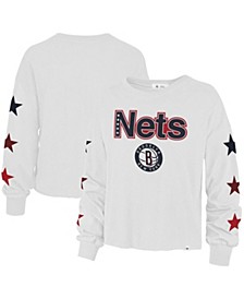 Women's '47 White Brooklyn Nets 2021/22 City Edition Call Up Parkway Long Sleeve T-shirt