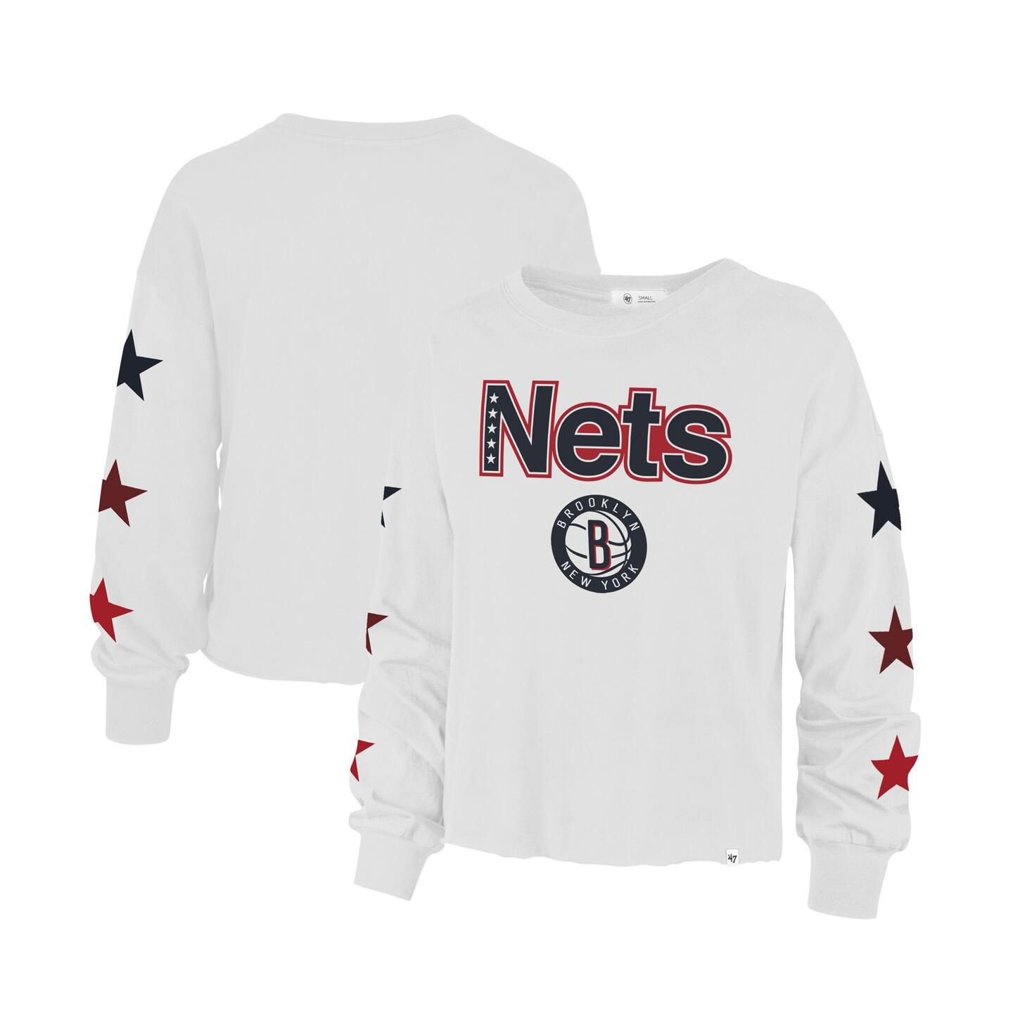 Женская футболка '47 Brand White Brooklyn Nets 2021/22 City Edition Call Up Parkway Long Sleeve — фото 1