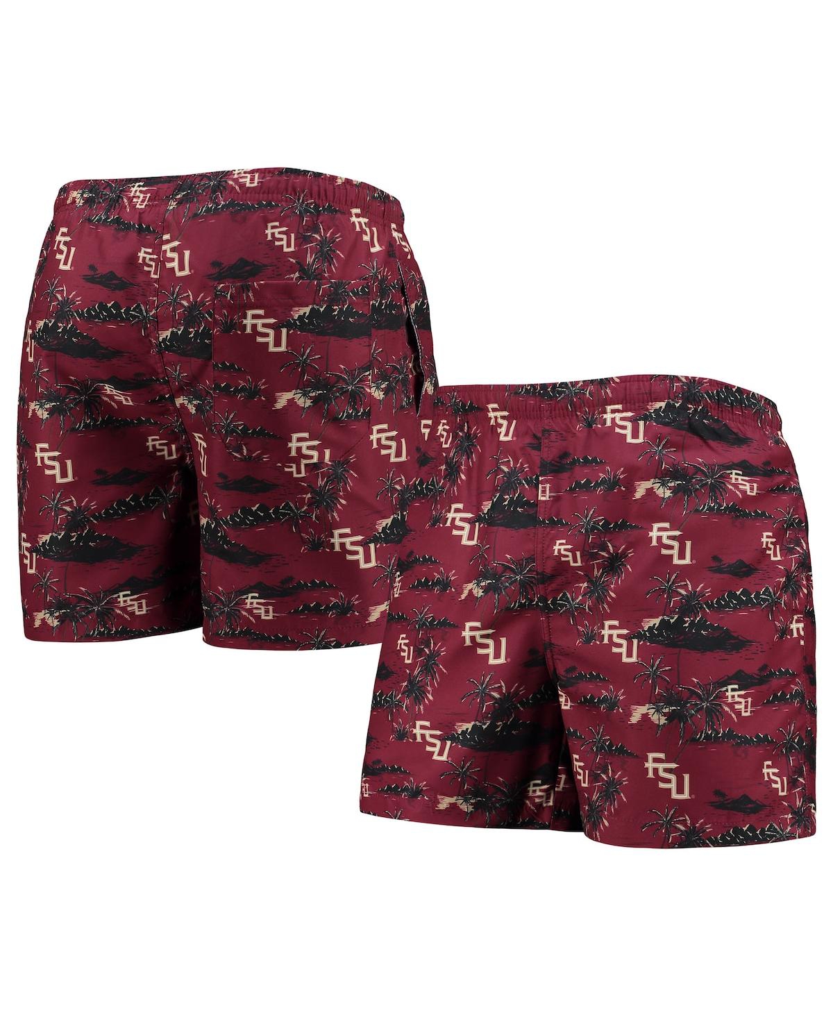 Foco Men's  Maroon Mississippi State Bulldogs Island Palm Swim Trunks In Garnet