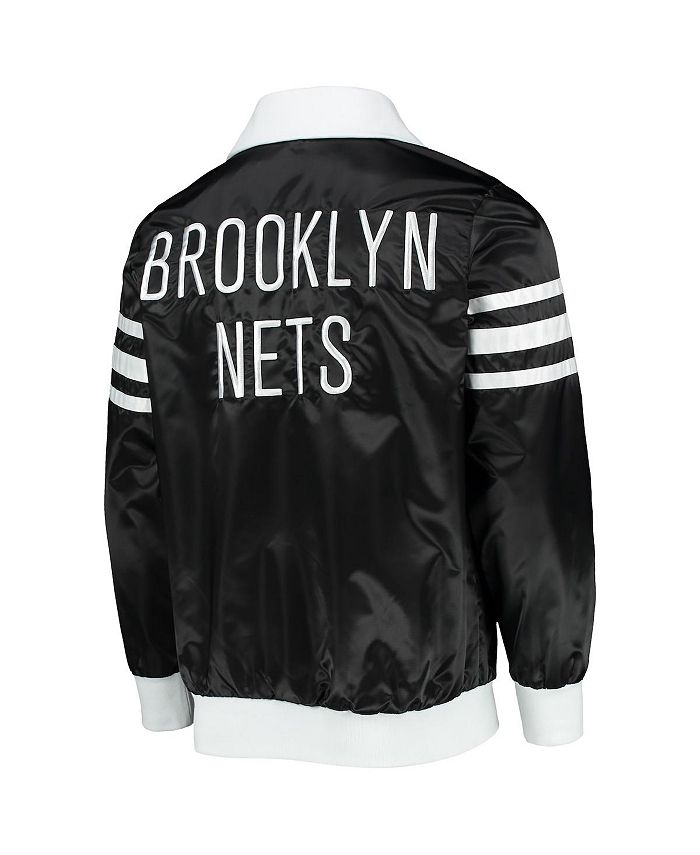 Starter Men's Black Brooklyn Nets The Captain Ii Full-Zip Varsity ...
