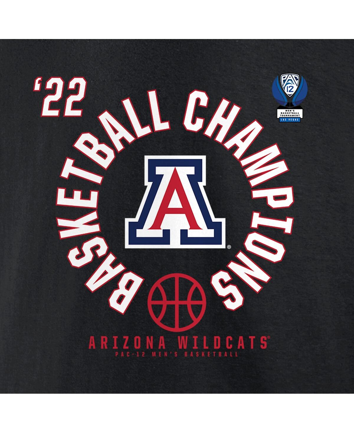 Men's FanaticsArizona Wildcats 2022 Pac-12 Men's Basketball Conference Tournament Champions T-shirt - Black