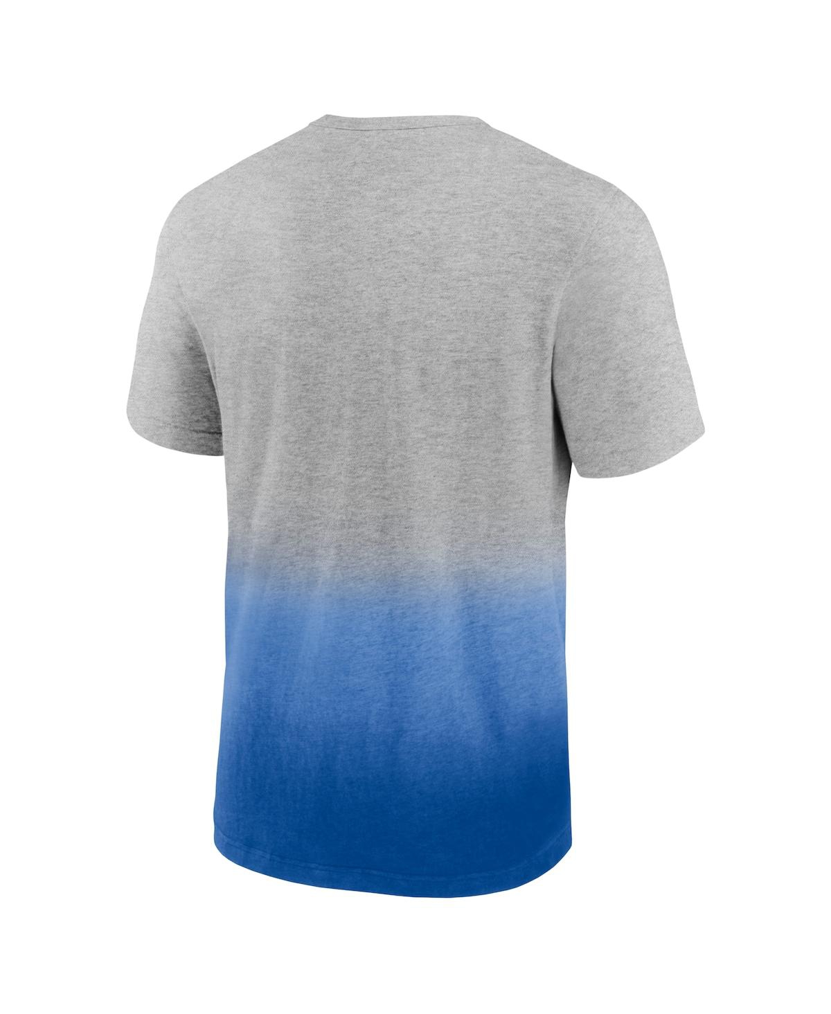 Shop Fanatics Men's  Heathered Gray And Royal Philadelphia 76ers Board Crasher Dip-dye T-shirt In Heathered Gray,royal