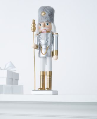 Holiday Lane - Silver- & Gold-Tone Soldier Nutcracker with Staff