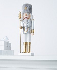 Silver- & Gold-Tone Soldier Nutcracker with Staff, Created for Macy's