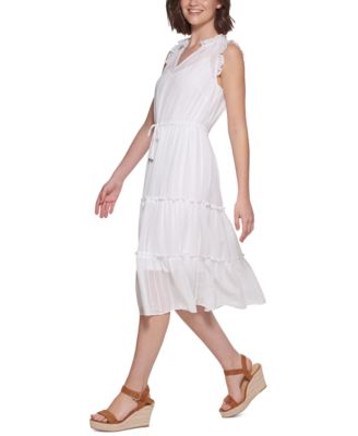 Tommy Hilfiger Elle Gauze Dobby Striped Midi Dress