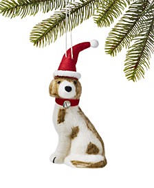 Pets Santa-Hatted Dog Fabric Ornament, Created for Macy's