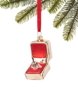 Holiday Lane - Glass Jewelry Box with Ring Ornament