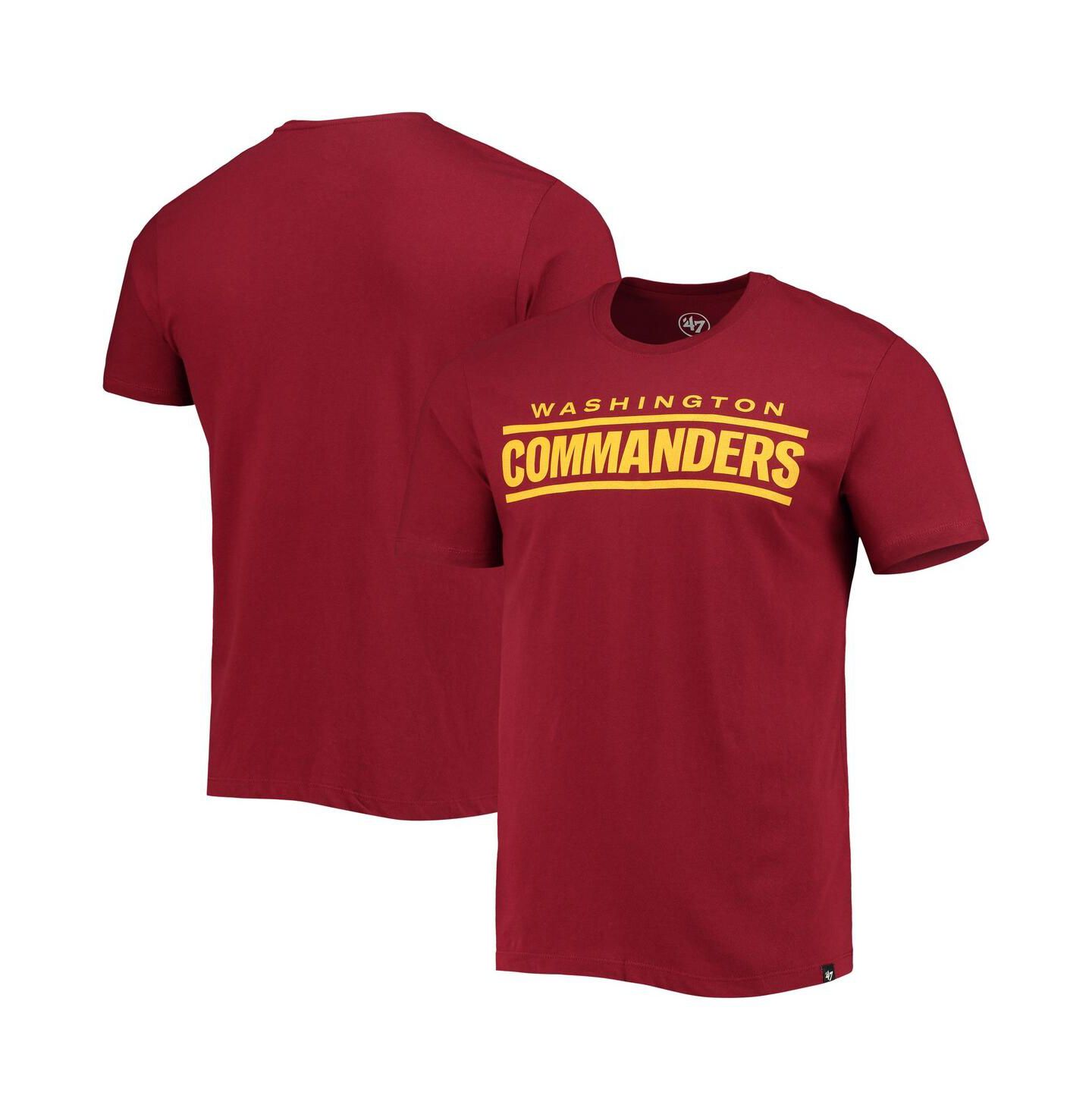 Мужская футболка '47 Brand Burgundy Washington Commanders Wordmark Imprint Super Rival — фото 2