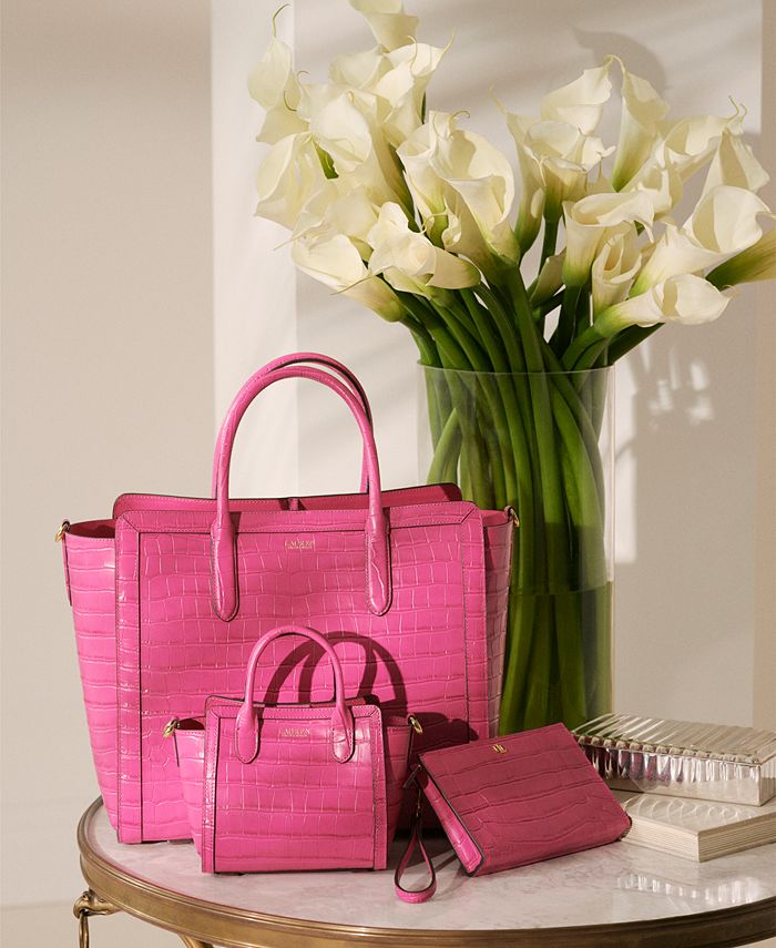 Lauren Ralph Lauren Embossed Leather Small Tyler Tote Macy's