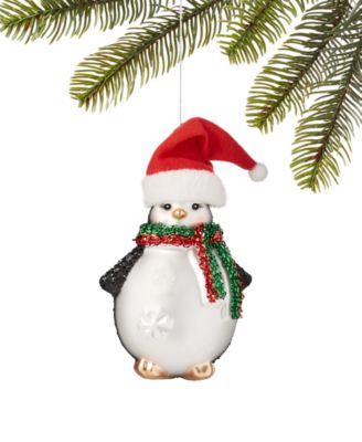 Holiday Lane - Santa's Favorite Molded Glass Santa Penguin Ornament