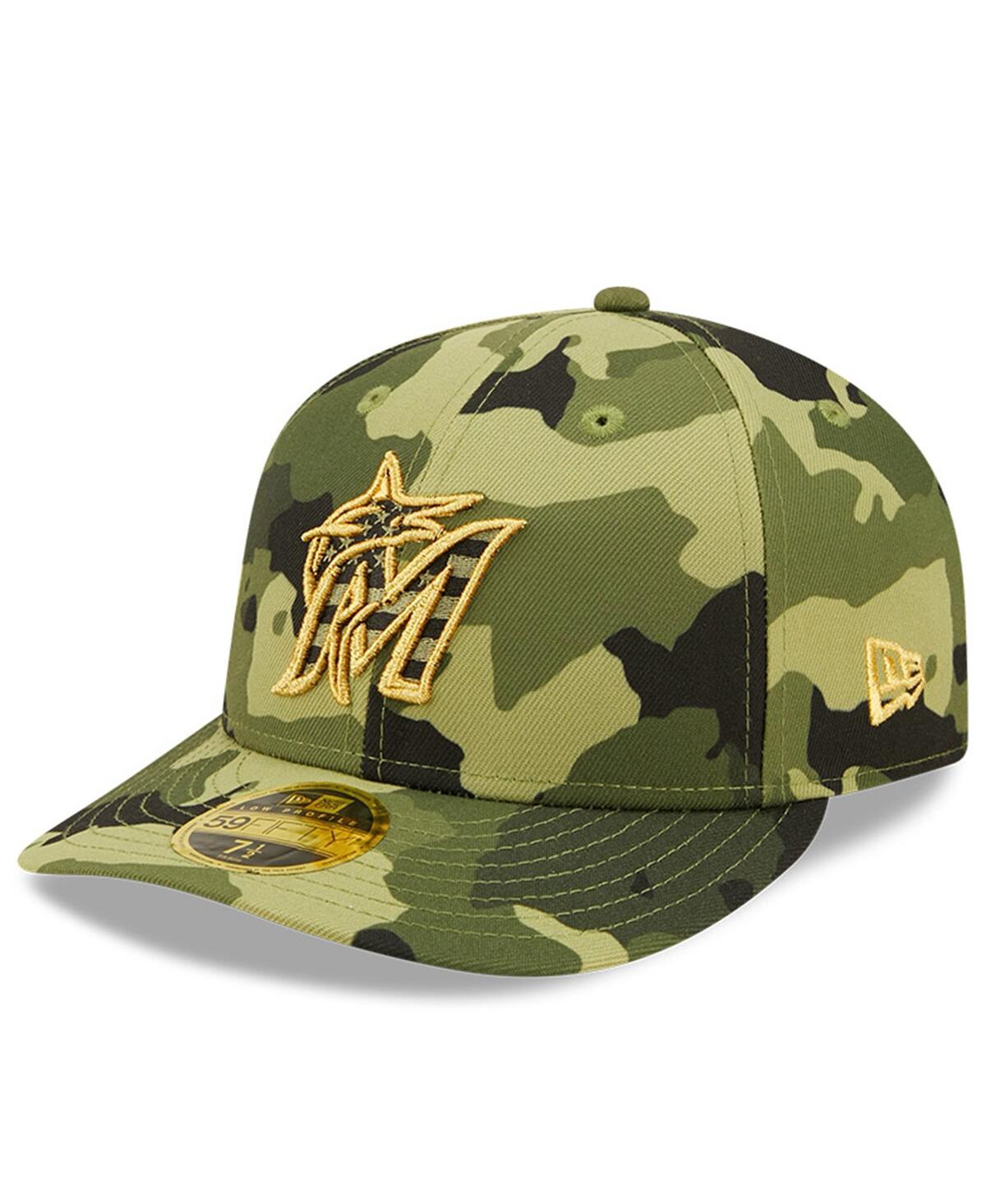 Men's New EraMiami Marlins 2022 Armed Forces Day On-Field Low Profile 59Fifty Hat - Camo