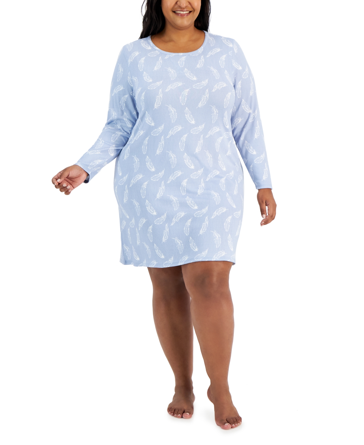 Charter Club Plus Size Butter Soft Printed Sleepshirt, Created for Macy's