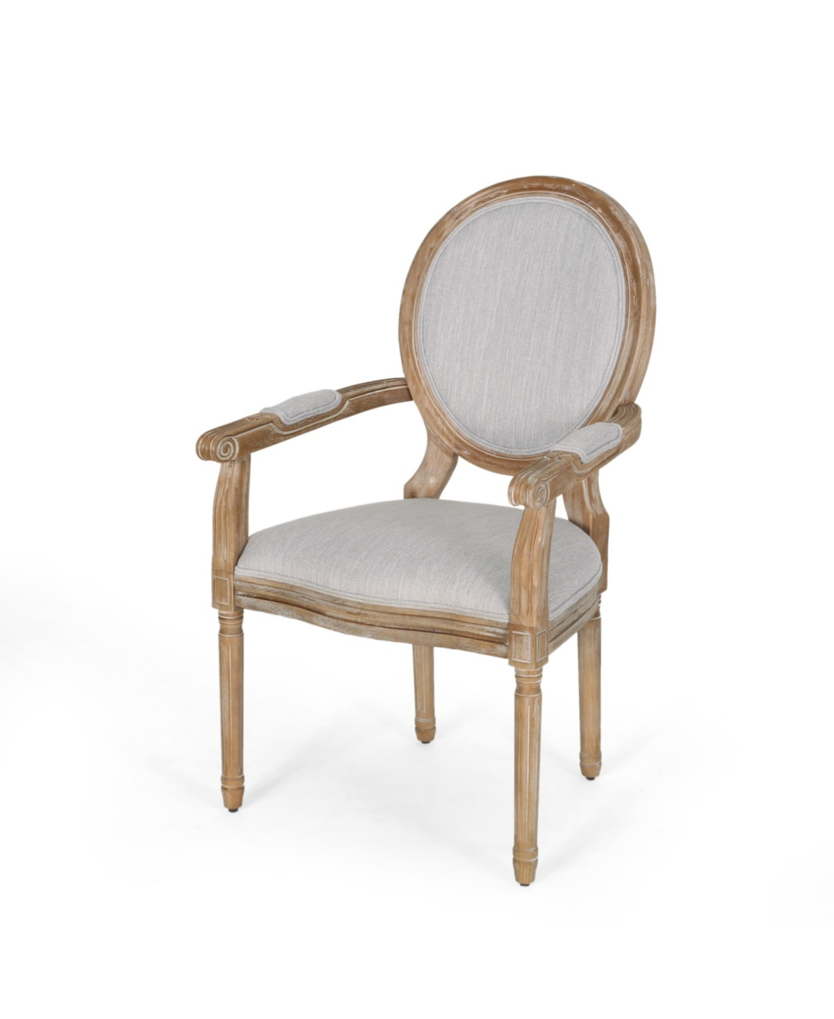 Noble House Judith French Country Wood Upholstered Dining Chair Set, 2 Piece In Light Gray