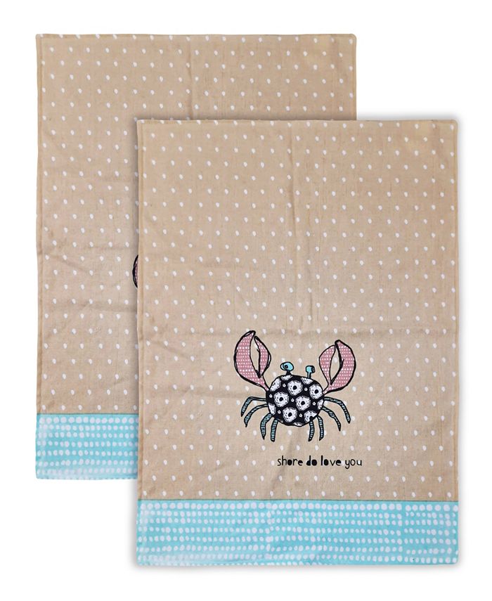Mod Lifestyles Crab Kitchen Towel Set, 2 Piece Macy's