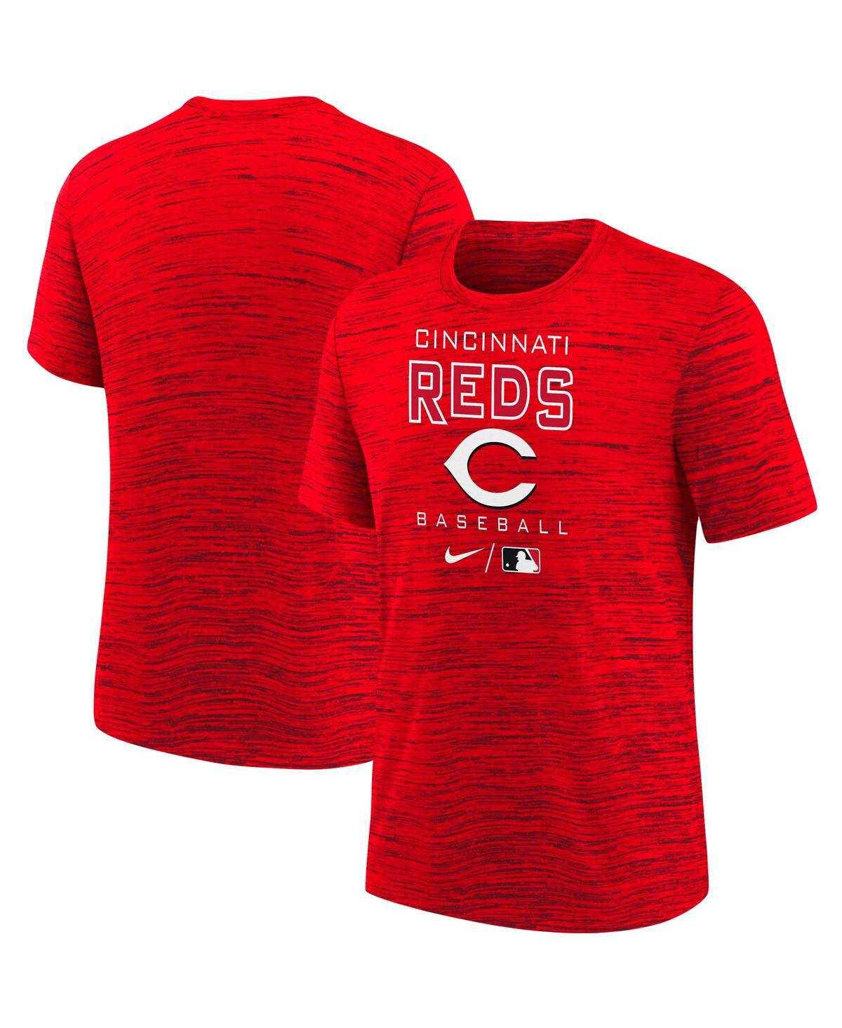 Youth Boys Nike Red Cincinnati Reds Authentic Collection Practice Velocity Space-Dye Performance T-Shirt