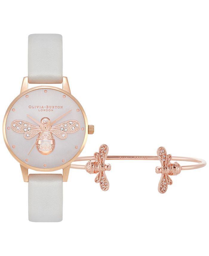 Olivia burton grey outlet bee watch