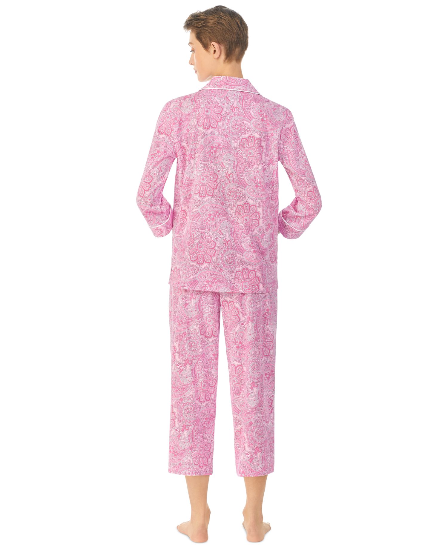 Plus Size Button-Front Top and Pants Pajama Set