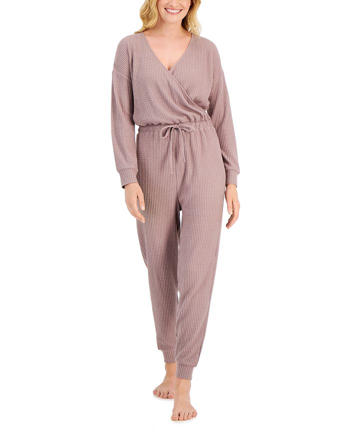 Plus Size Elegant Pajama Set, Women's Plus Striped Jacquard