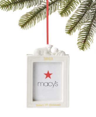 Holiday Lane - Baby's First White Polar Bear Picture Frame Ornament