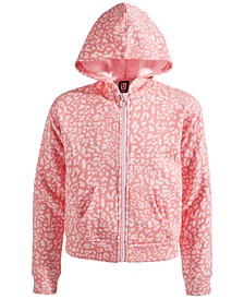 Toddler & Little Girls Leopard-Print Full-Zip Terry Hoodie, Created for Macy's 