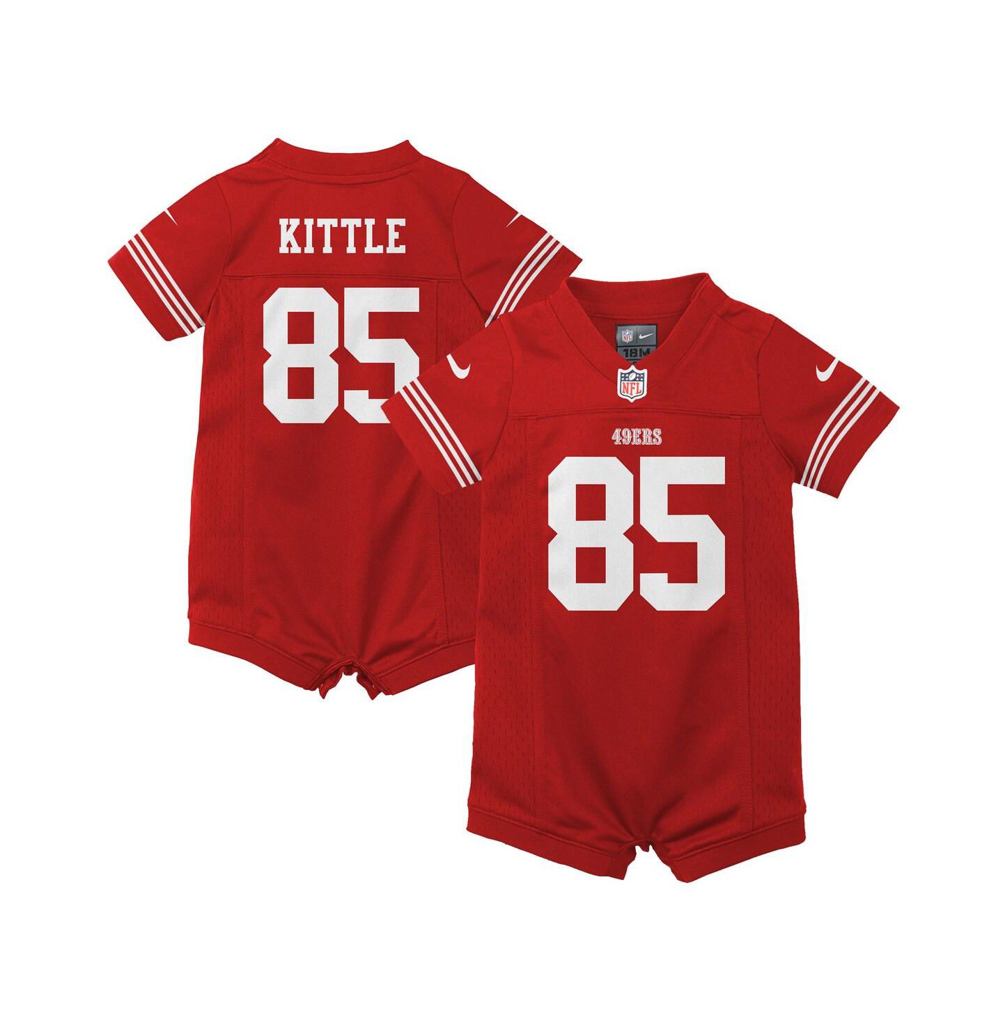 Комбинезон Nike George Kittle Scarlet San Francisco 49ers Romper Game Jersey для малышей — фото 2