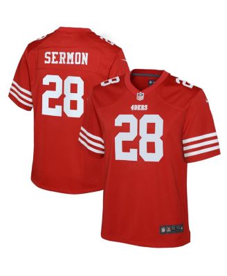 Men's Nike Trey Sermon Scarlet San Francisco 49ers Player Game Jersey Size: Large