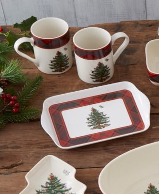 Christmas Tree Tartan 2-Piece Mug & Tray Set