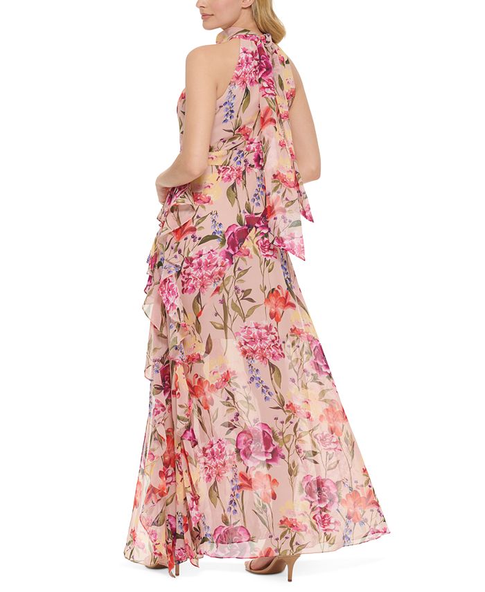 Eliza J Women's Floral-Print Halter Maxi Dress - Macy's