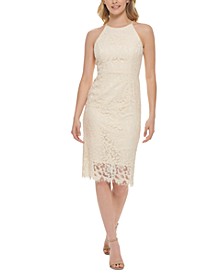 Women's Lace Halter Sheath Dress