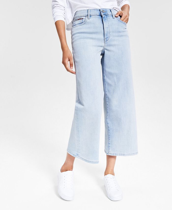 Tommy Jeans Women's High-Rise Cropped Wide-Leg Jeans & Reviews - Jeans -  Women - Macy's