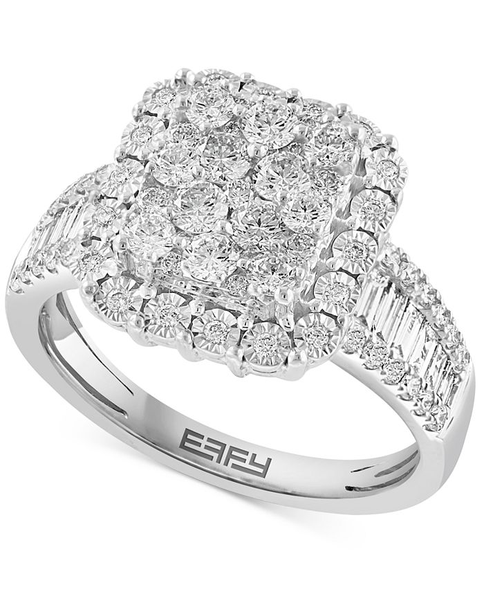 EFFY Collection EFFY® Diamond Cluster Engagement Ring (1-1/6 ct. t.w ...
