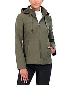 Juniors' Hooded Zip-Front Raincoat, Created for Macy's