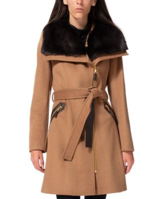 Via Spiga Petite Asymmetric Faux-Fur 