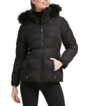 Black coat with online fur hood