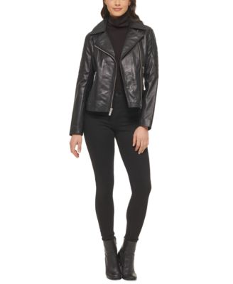 macys womens leather moto jacket