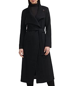 Women's Asymmetric Belted Maxi Coat