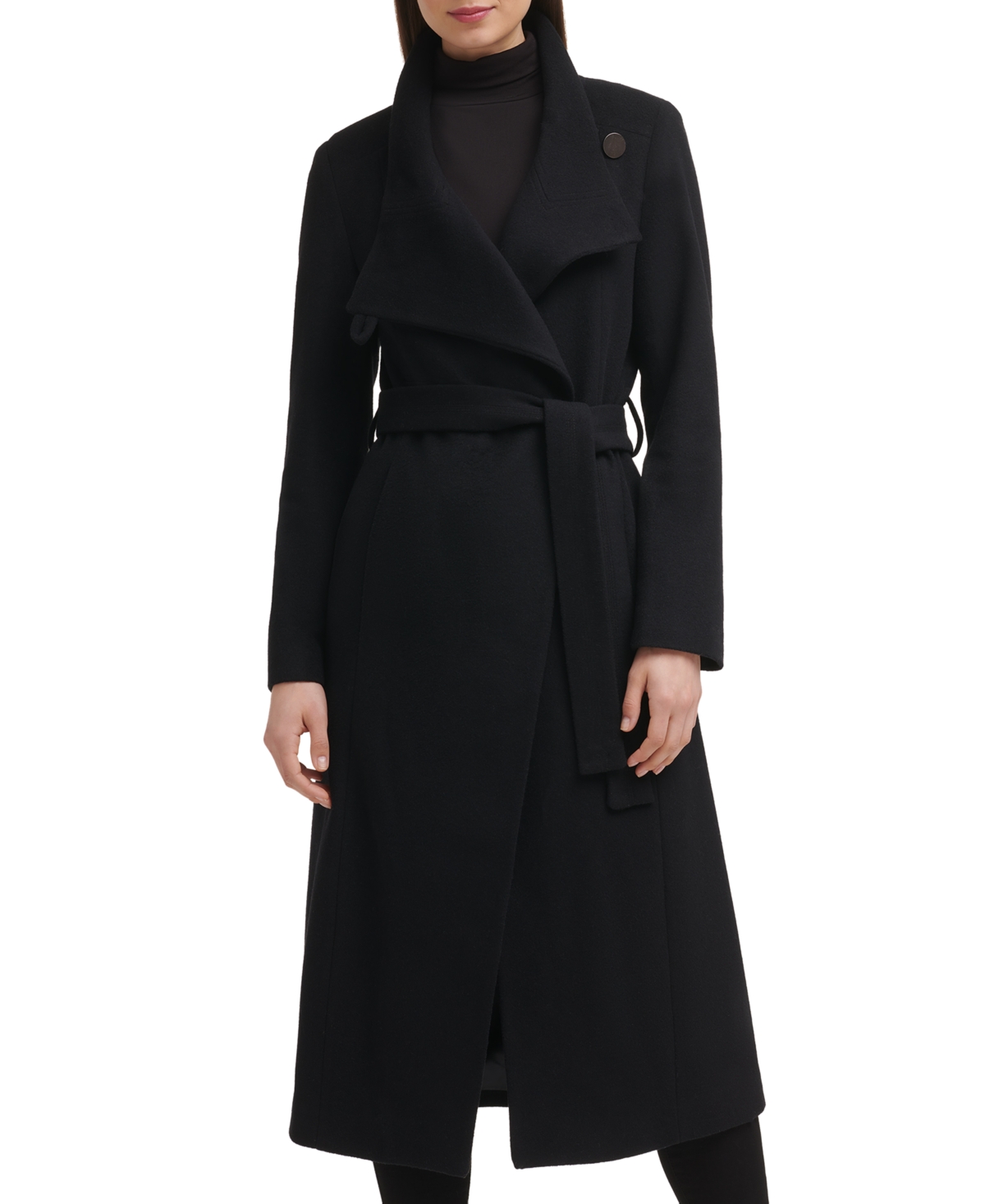 Kenneth Cole Women's Asymmetric Belted Maxi Coat