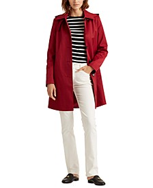 Women's Hooded Single-Breasted A-Line Raincoat, Created for Macy's