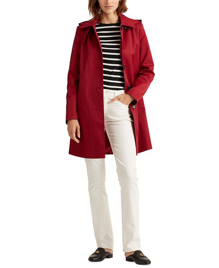Lauren Ralph Lauren Women's Hooded Single-Breasted A-Line Raincoat, Created  for Macy's & Reviews - Coats & Jackets - Women - Macy's
