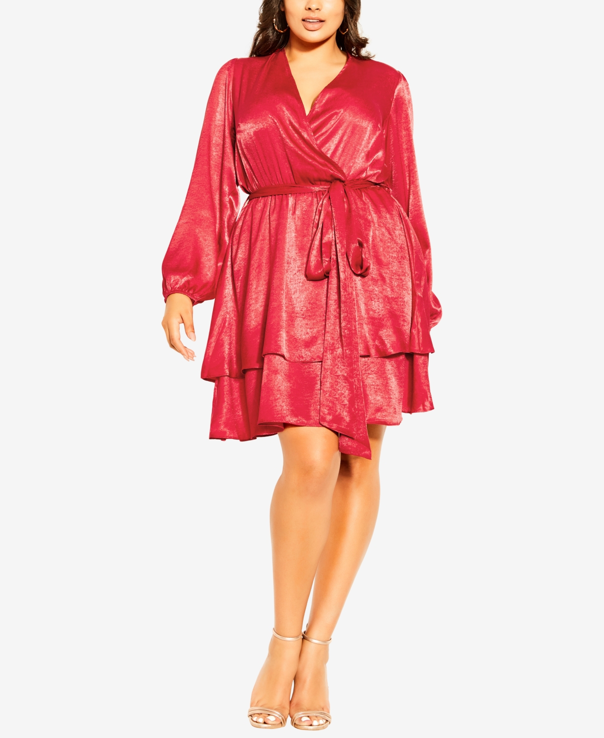 Trendy Plus Size Wildfire Dress - Sexy red